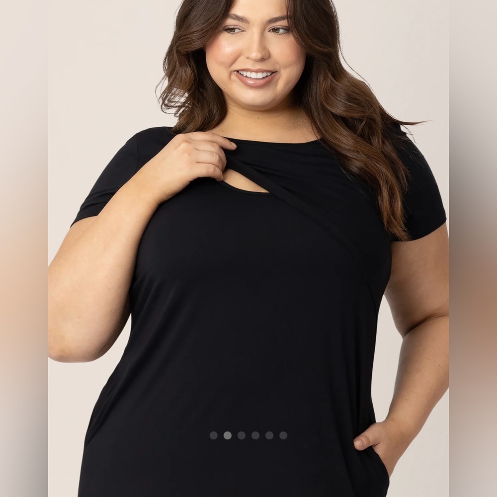 Eleanora Bamboo Maternity & Nursing Dress Black